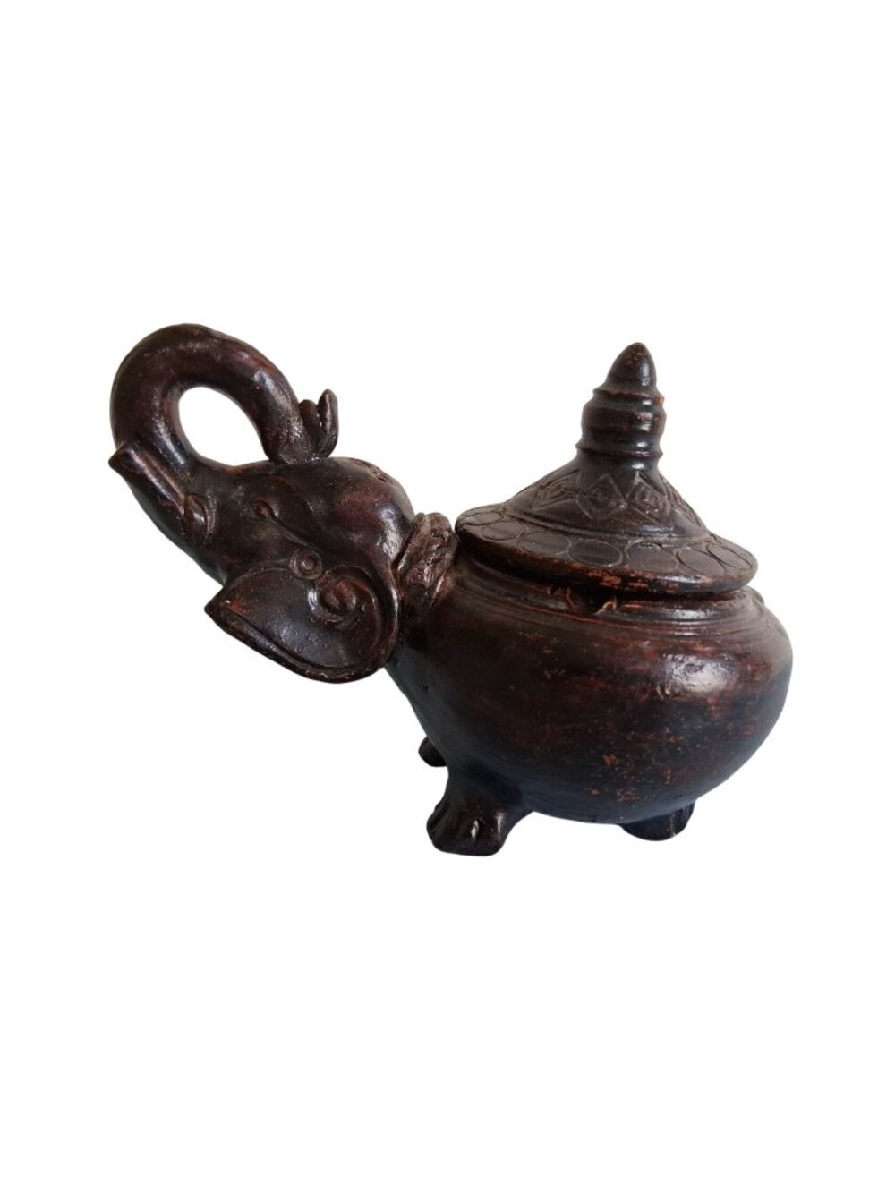 Old Clay Elephant Smoker Incense Burner Ashtray